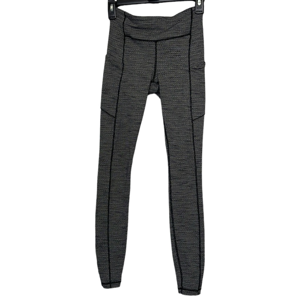 Lululemon Speed Up Tight Luon Variegated Knit Heathered Black  SZ 4